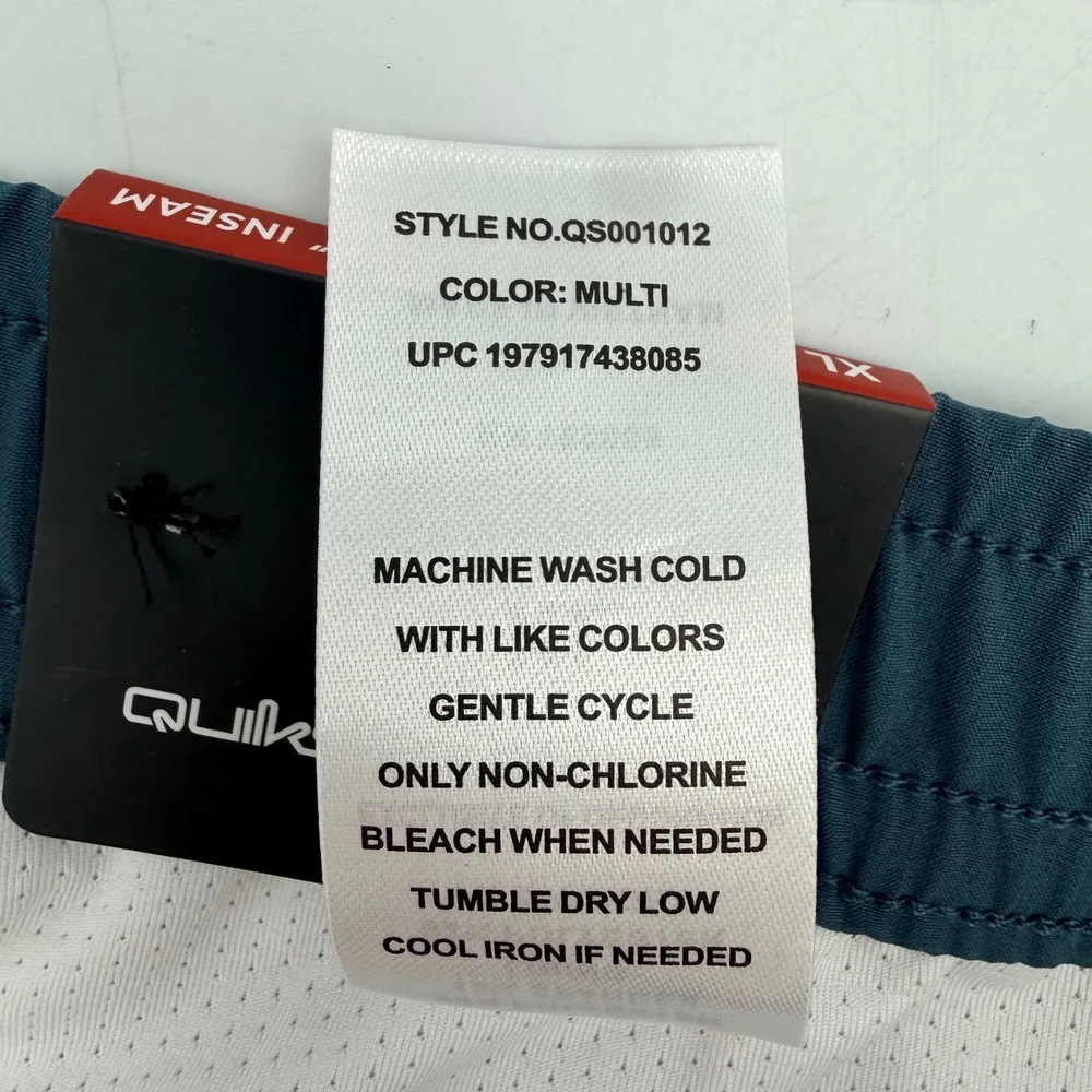 Quiksilver Mens Swim Trunks XL Multi Blue Grey Striped Board Shorts QS001012 NEW